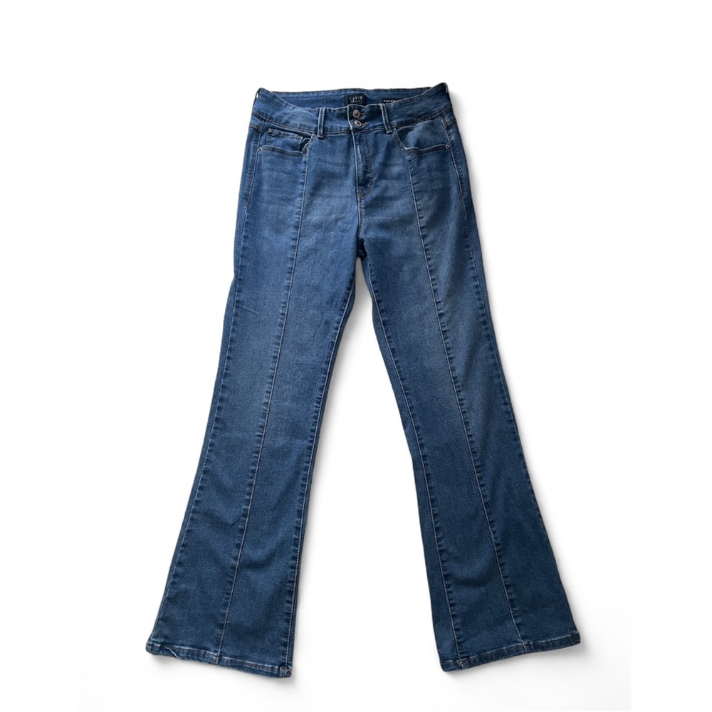 Curve Appeal Blue Denim Flare Jeans Bell Bottoms Flared Pants Stretchy Curvy, L